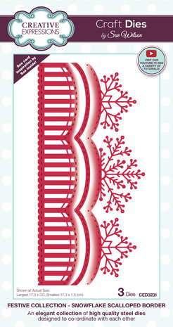Creative Expressions Sue Wilson Craft Die Festive Snowflake Scalloped Border (CED3231) (OUTLET)