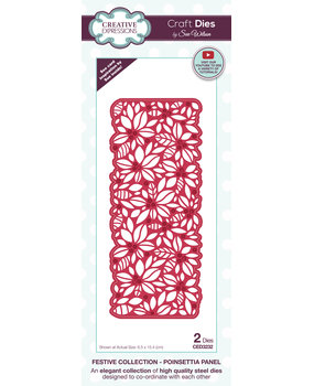 Creative Expressions Sue Wilson Craft Die Festive Poinsettia Panel (CED3232) (OUTLET) Creative Expressions Sue Wilson Craft Die Festive Poinsettia Panel (CED3232) (OUTLET)