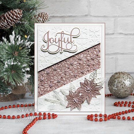 Creative Expressions Sue Wilson Craft Die Festive Poinsettia Panel (CED3232) (OUTLET) Creative Expressions Sue Wilson Craft Die Festive Poinsettia Panel (CED3232) (OUTLET)