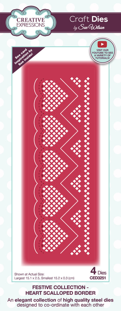 Creative Expressions Sue Wilson Craft Die Festive Heart Scalloped Border (CED3251) (OUTLET) Creative Expressions Sue Wilson Craft Die Festive Heart Scalloped Border (CED3251) (OUTLET)