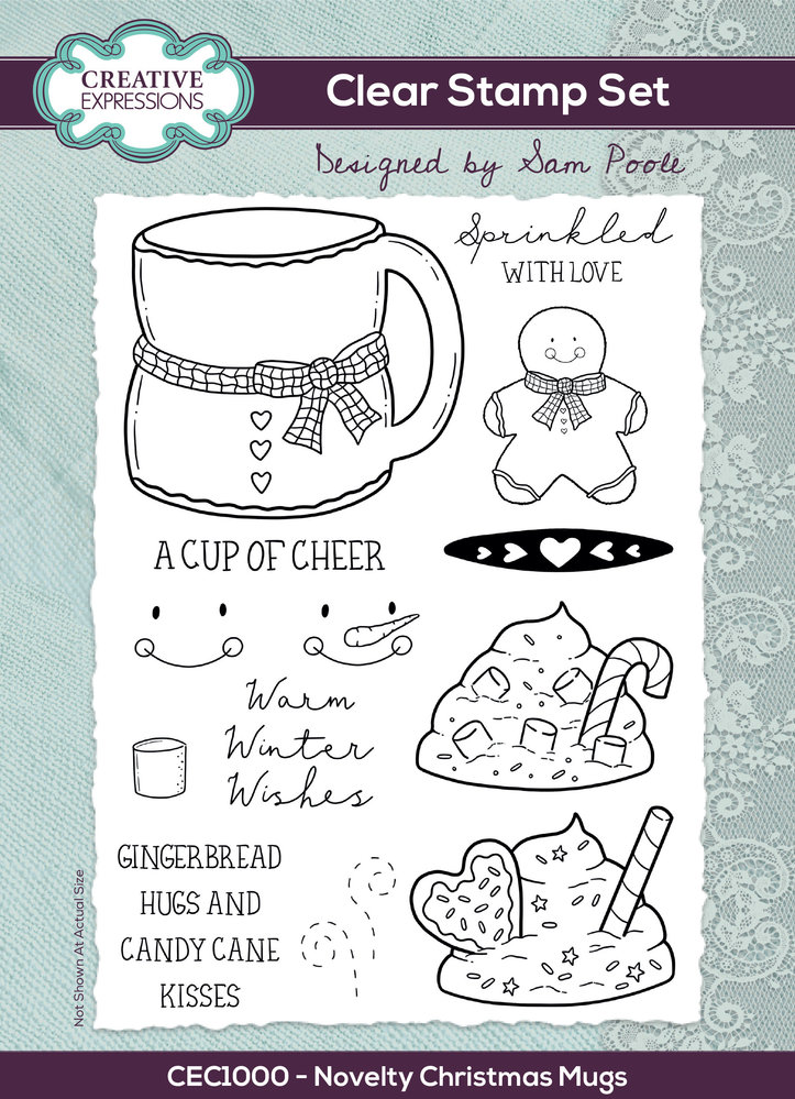 Creative Expressions Sam Poole Clear Stamp A5 Novelty Christmas Mugs (CEC1000) (OUTLET) Creative Expressions Sam Poole Clear Stamp A5 Novelty Christmas Mugs (CEC1000) (OUTLET)