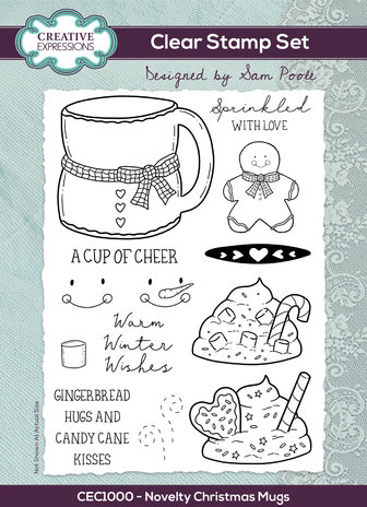 Creative Expressions Sam Poole Clear Stamp A5 Novelty Christmas Mugs (CEC1000) (OUTLET) Creative Expressions Sam Poole Clear Stamp A5 Novelty Christmas Mugs (CEC1000) (OUTLET)