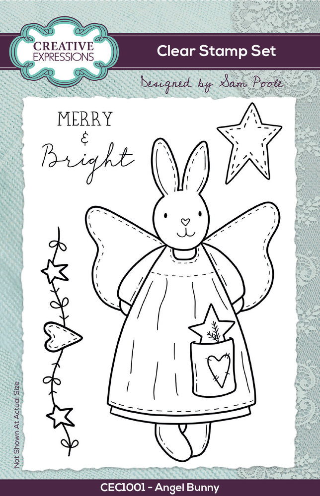 Creative Expressions Sam Poole Clear Stamp A6 Angel Bunny (CEC1001) (OUTLET) Creative Expressions Sam Poole Clear Stamp A6 Angel Bunny (CEC1001) (OUTLET)