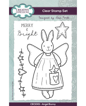 Creative Expressions Sam Poole Clear Stamp A6 Angel Bunny (CEC1001) (OUTLET)