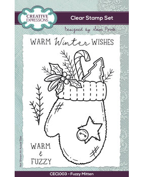 Creative Expressions Sam Poole Clear Stamp A6 Fuzzy Mittens (CEC1003) (OUTLET)