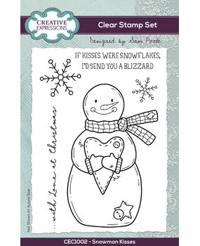 Creative Expressions Sam Poole Clear Stamp A6 Snowman Kisses (CEC1002) (OUTLET)