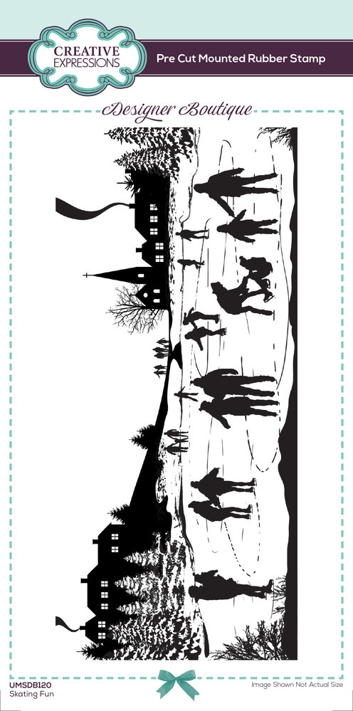 Creative Expressions Designer Boutique Rubber Stamp DL Skating Fun (UMSDB120) (OUTLET)