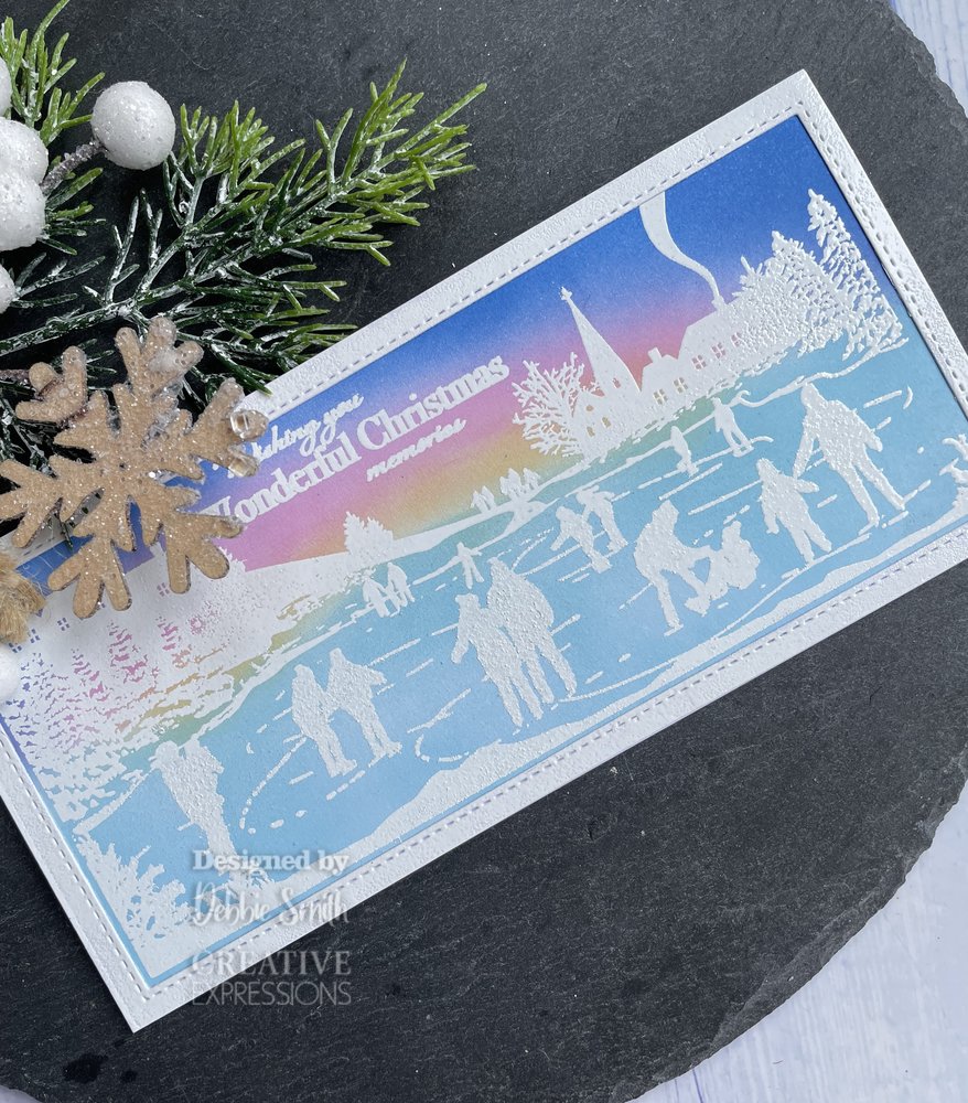 Creative Expressions Designer Boutique Rubber Stamp DL Skating Fun (UMSDB120) (OUTLET)