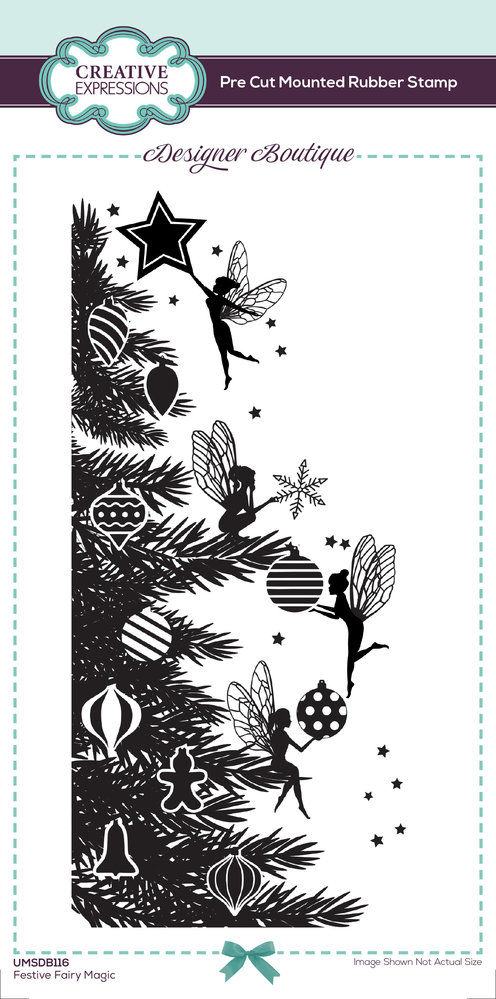 Creative Expressions Designer Boutique Rubber Stamp DL Festive Fairy Magic (UMSDB116) (OUTLET)
