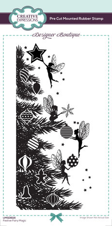 Creative Expressions Designer Boutique Rubber Stamp DL Festive Fairy Magic (UMSDB116) (OUTLET)