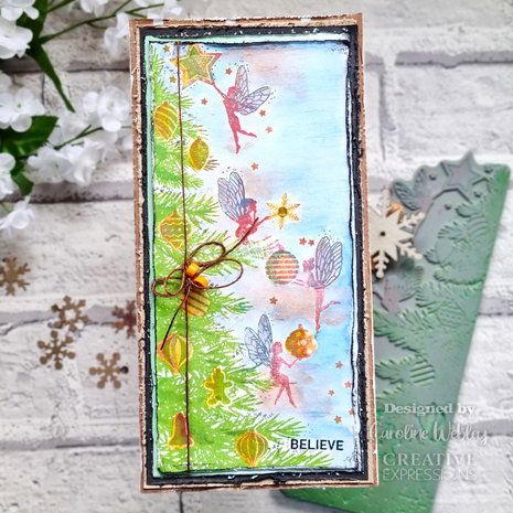 Creative Expressions Designer Boutique Rubber Stamp DL Festive Fairy Magic (UMSDB116) (OUTLET)