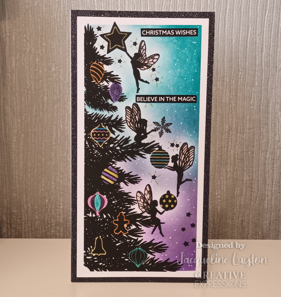 Creative Expressions Designer Boutique Rubber Stamp DL Festive Fairy Magic (UMSDB116) (OUTLET)