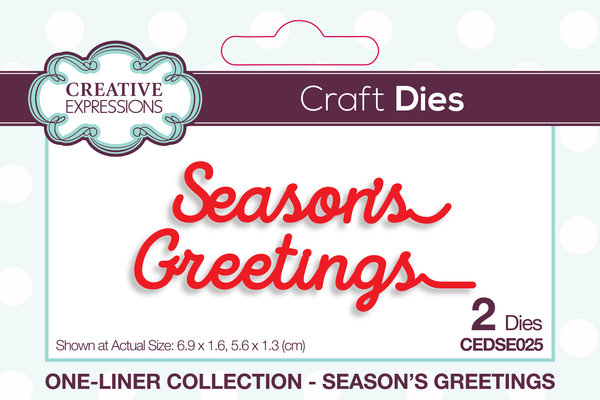 Creative Expressions Craft Dies One-liner Collection Seasons Greetings (CEDSE025) (OUTLET)
