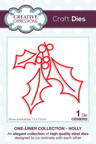 Creative Expressions Craft Dies One-liner Collection Holly (CEDSE022) (OUTLET) Creative Expressions Craft Dies One-liner Collection Holly (CEDSE022) (OUTLET)