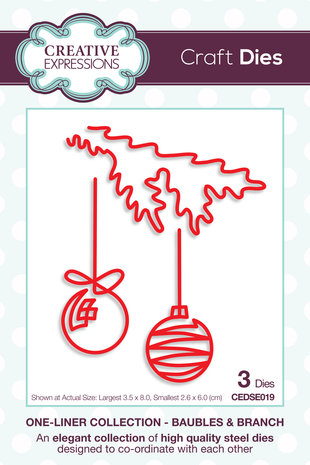 Creative Expressions Craft Dies One-liner Collection Baubles & Branch (CEDSE019) (OUTLET) Creative Expressions Craft Dies One-liner Collection Baubles & Branch (CEDSE019) (OUTLET)