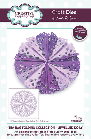 Creative Expressions Jamie Rodgers Craft Die Tea Bag Folding Jewelled Doily (CEDJR040) (OUTLET)