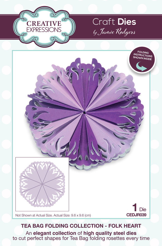 Creative Expressions Jamie Rodgers Craft Die Tea Bag Folding Folk Heart (CEDJR039) (OUTLET) Creative Expressions Jamie Rodgers Craft Die Tea Bag Folding Folk Heart (CEDJR039) (OUTLET)