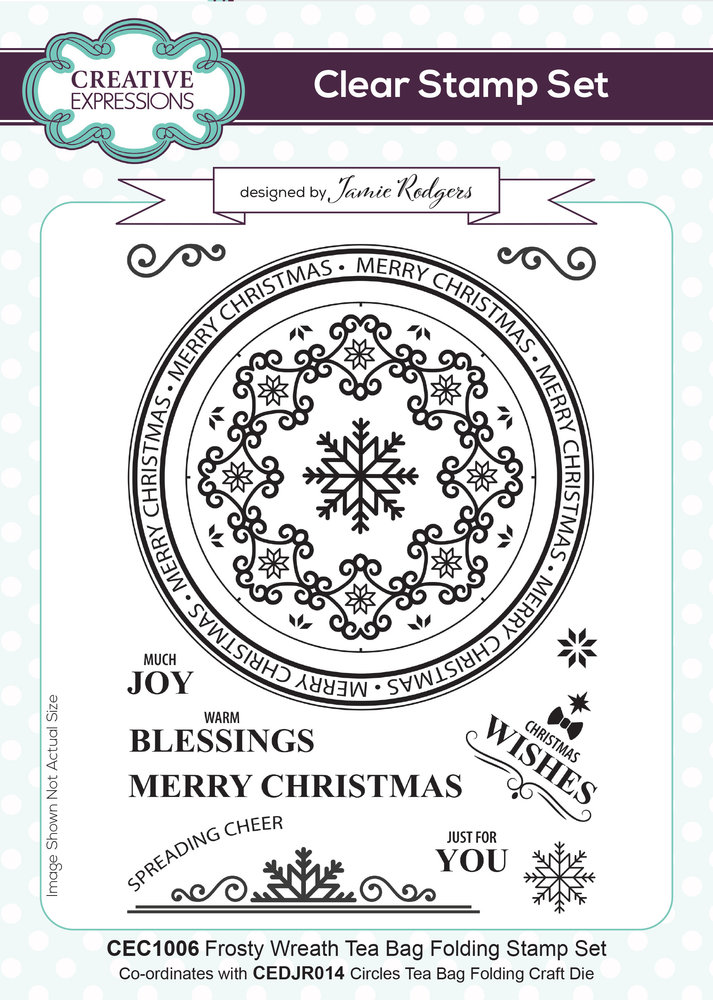 Creative Expressions Jamie Rodgers Clear Stamp A5 Tea Bag Folding Frosty Wreath (CEC1006) (OUTLET) Creative Expressions Jamie Rodgers Clear Stamp A5 Tea Bag Folding Frosty Wreath (CEC1006) (OUTLET)