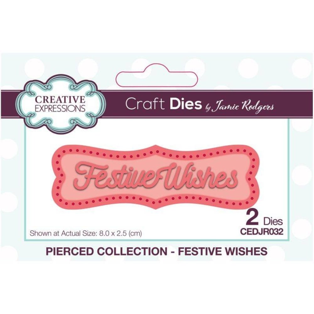 Creative Expressions Jamie Rodgers Craft Die Pierced Festive Wishes (CEDJR032) (OUTLET) Creative Expressions Jamie Rodgers Craft Die Pierced Festive Wishes (CEDJR032) (OUTLET)