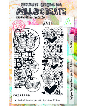 Aall and Create Stamp Set A5 Papillon (AALL-TP-731) (DISCONTINUED)