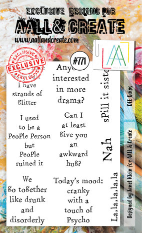 Aall and Create Stamp Set A6 Dee Quips (AALL-TP-771) (DISCONTINUED) Aall and Create Stamp Set A6 Dee Quips (AALL-TP-771) (DISCONTINUED)
