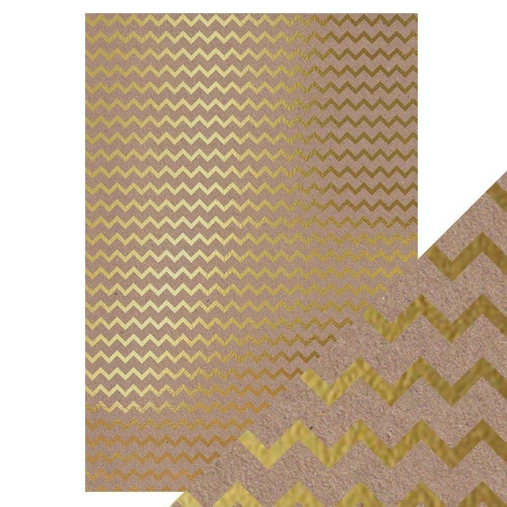 Tonic Craft Perfect Foiled Kraft Card A4 Golden Zigzag (9340E) (DISCONTINUED) Tonic Craft Perfect Foiled Kraft Card A4 Golden Zigzag (9340E) (DISCONTINUED)