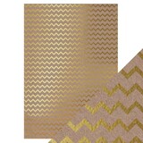 Tonic Craft Perfect Foiled Kraft Card A4 Golden Zigzag (9340E) (DISCONTINUED)