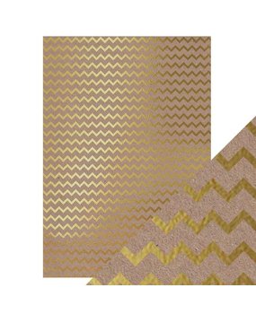 Tonic Craft Perfect Foiled Kraft Card A4 Golden Zigzag (9340E) (DISCONTINUED)