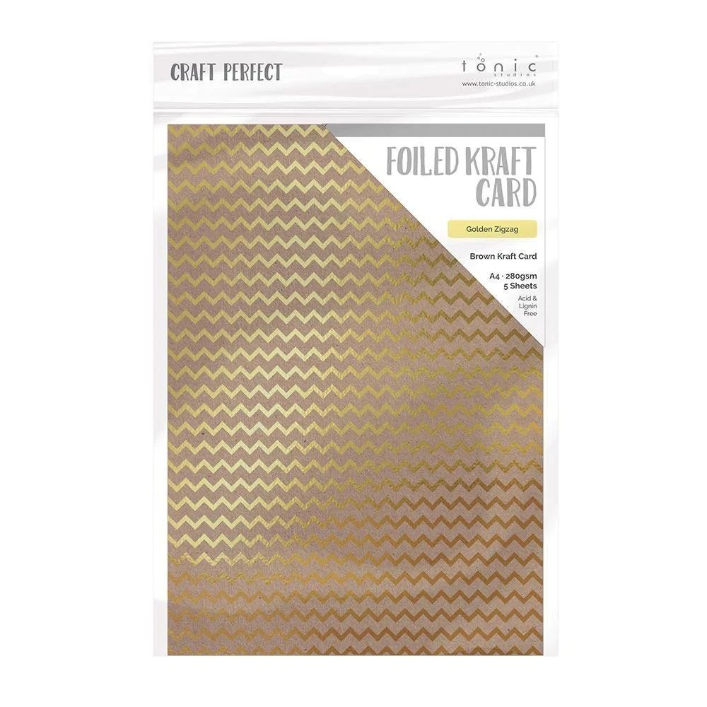Tonic Craft Perfect Foiled Kraft Card A4 Golden Zigzag (9340E) (DISCONTINUED) Tonic Craft Perfect Foiled Kraft Card A4 Golden Zigzag (9340E) (DISCONTINUED)