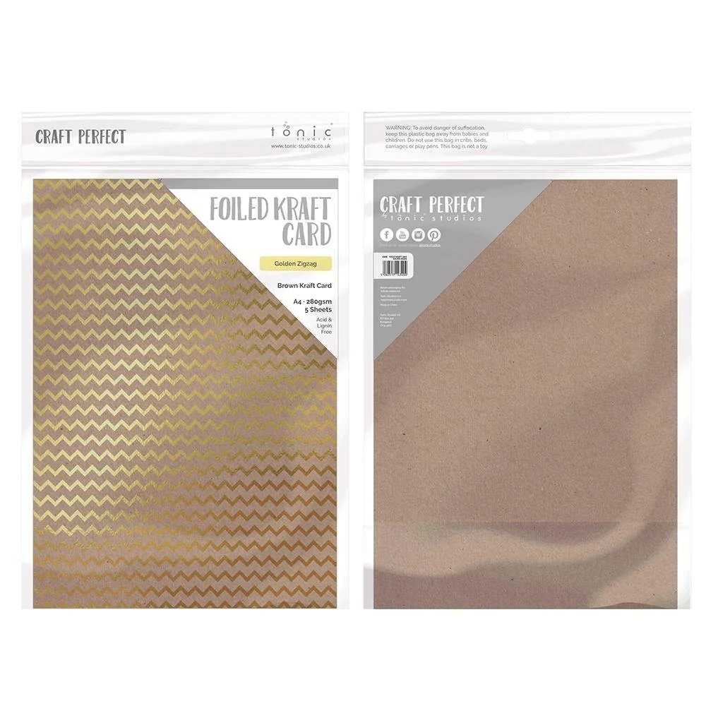 Tonic Craft Perfect Foiled Kraft Card A4 Golden Zigzag (9340E) (DISCONTINUED) Tonic Craft Perfect Foiled Kraft Card A4 Golden Zigzag (9340E) (DISCONTINUED)