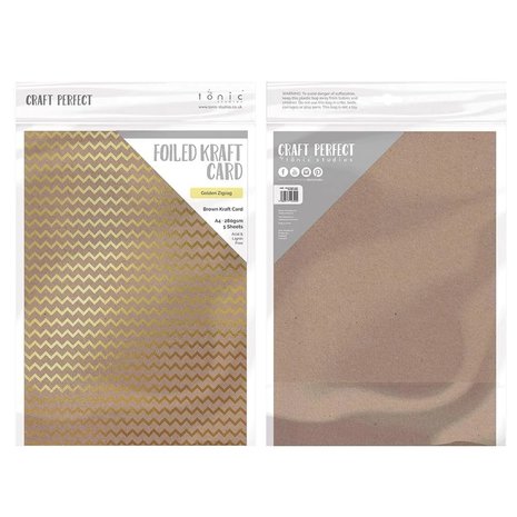 Tonic Craft Perfect Foiled Kraft Card A4 Golden Zigzag (9340E) (DISCONTINUED) Tonic Craft Perfect Foiled Kraft Card A4 Golden Zigzag (9340E) (DISCONTINUED)