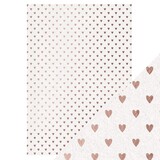 Tonic Craft Perfect Foiled Kraft Card A4 Rose Gold Hearts (9346E) (DISCONTINUED)