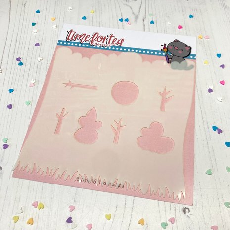 Time For Tea Designs 6x6 Inch Scene Builder Stencil (T4T/987/6x6/Ste) (OUTLET)