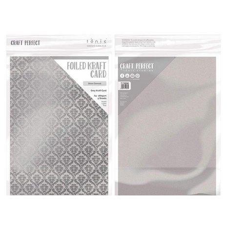 Tonic Craft Perfect Foiled Kraft Card A4 Silver Damask (9343E) (DISCONTINUED) Tonic Craft Perfect Foiled Kraft Card A4 Silver Damask (9343E) (DISCONTINUED)