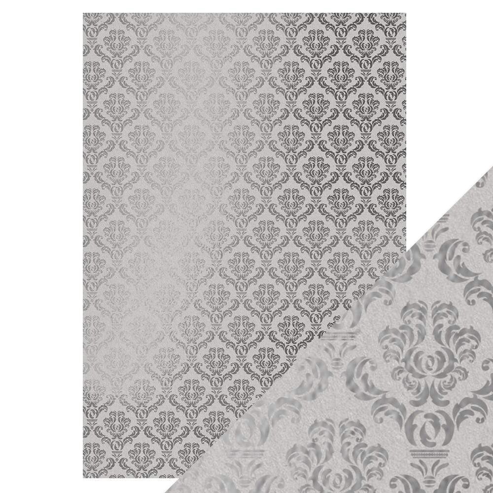 Tonic Craft Perfect Foiled Kraft Card A4 Silver Damask (9343E) (DISCONTINUED) Tonic Craft Perfect Foiled Kraft Card A4 Silver Damask (9343E) (DISCONTINUED)