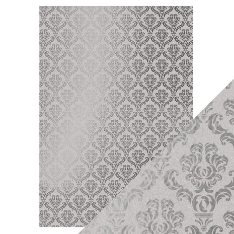 Tonic Craft Perfect Foiled Kraft Card A4 Silver Damask (9343E) (DISCONTINUED) Tonic Craft Perfect Foiled Kraft Card A4 Silver Damask (9343E) (DISCONTINUED)