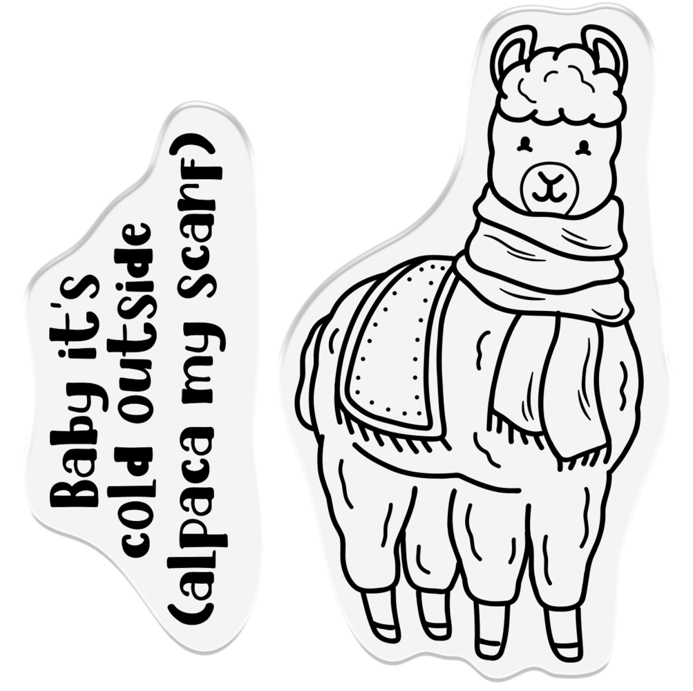 Crafter's Companion Punny Christmas Clear Stamp Alpaca my Scarf (CC-STP-ALMS) (OUTLET)