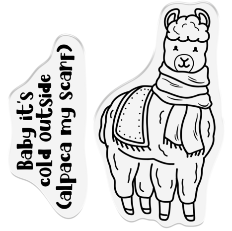 Crafter's Companion Punny Christmas Clear Stamp Alpaca my Scarf (CC-STP-ALMS) (OUTLET)