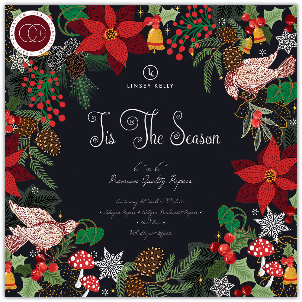Craft Consortium Tis the Season 6x6 Inch Paper Pad (CCPPAD038B) (DISCONTINUED)