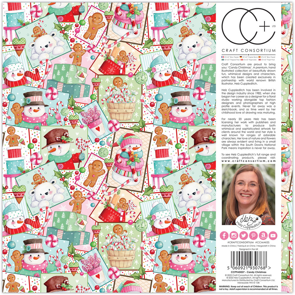 Craft Consortium Candy Christmas 12x12 Inch Paper Pad (CCPPAD037) (DISCONTINUED)