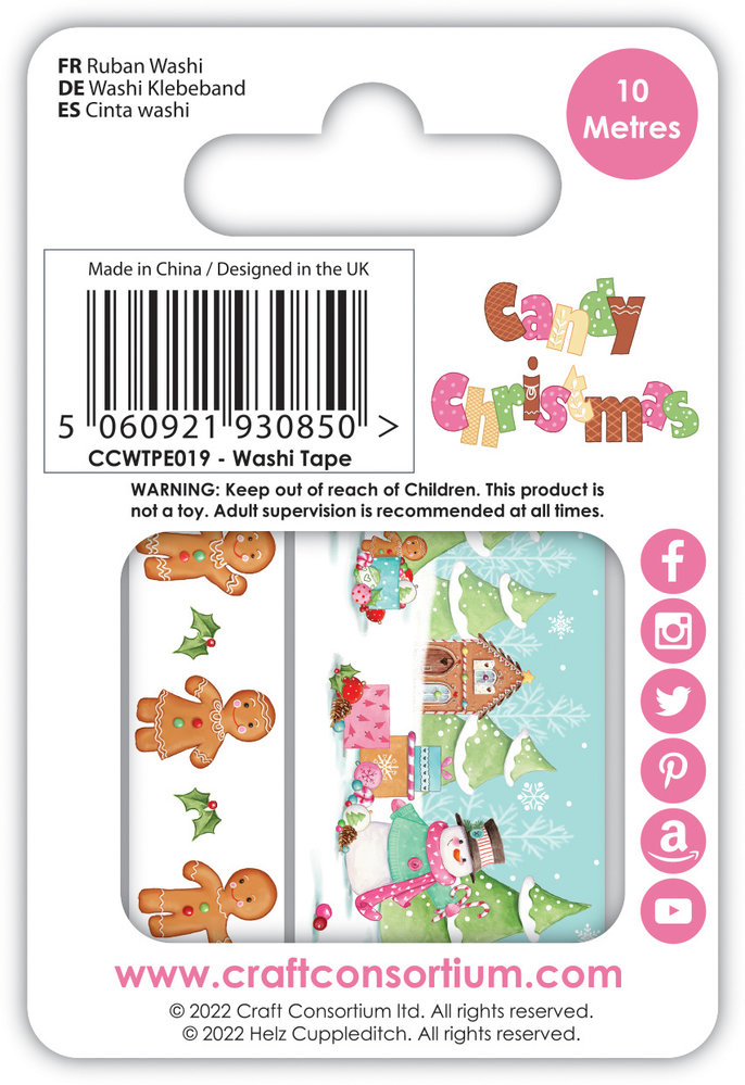 Craft Consortium Candy Christmas Washi Tape (CCWTPE019) (DISCONTINUED) Craft Consortium Candy Christmas Washi Tape (CCWTPE019) (DISCONTINUED)