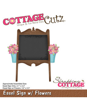 Scrapping Cottage Easel Sign w/ Flowers (CC-1017) (OUTLET)