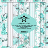 Paper Favourites Turquoise Floral 6x6 Inch Paper Pack (PF213) (DISCONTINUED)