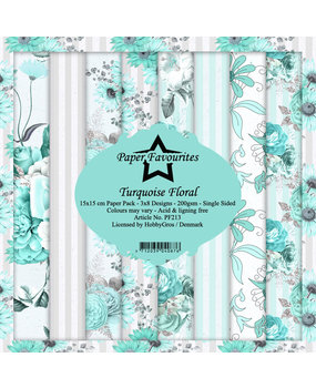 Paper Favourites Turquoise Floral 6x6 Inch Paper Pack (PF213) (DISCONTINUED)