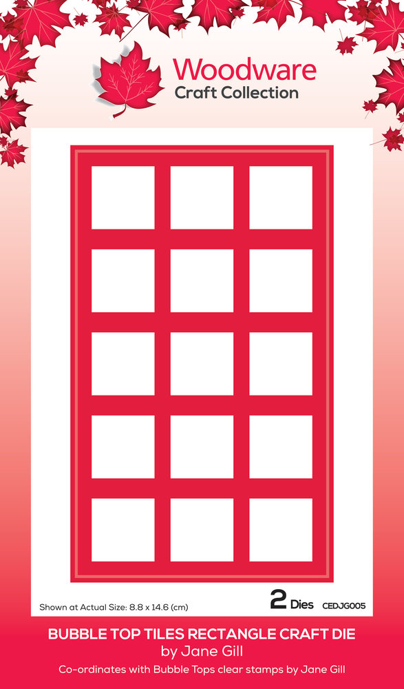 Woodware Bubble Top Tiles Rectangle Craft Die (CEDJG005) (OUTLET)