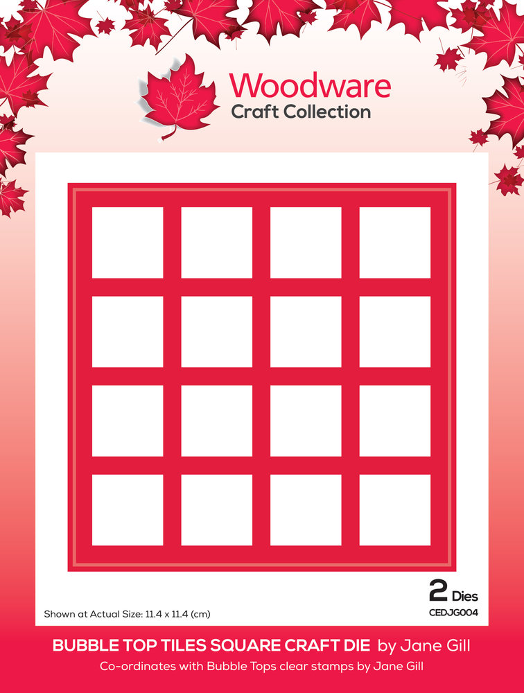 Woodware Bubble Top Tiles Square Craft Die (CEDJG004) (OUTLET) Woodware Bubble Top Tiles Square Craft Die (CEDJG004) (OUTLET)