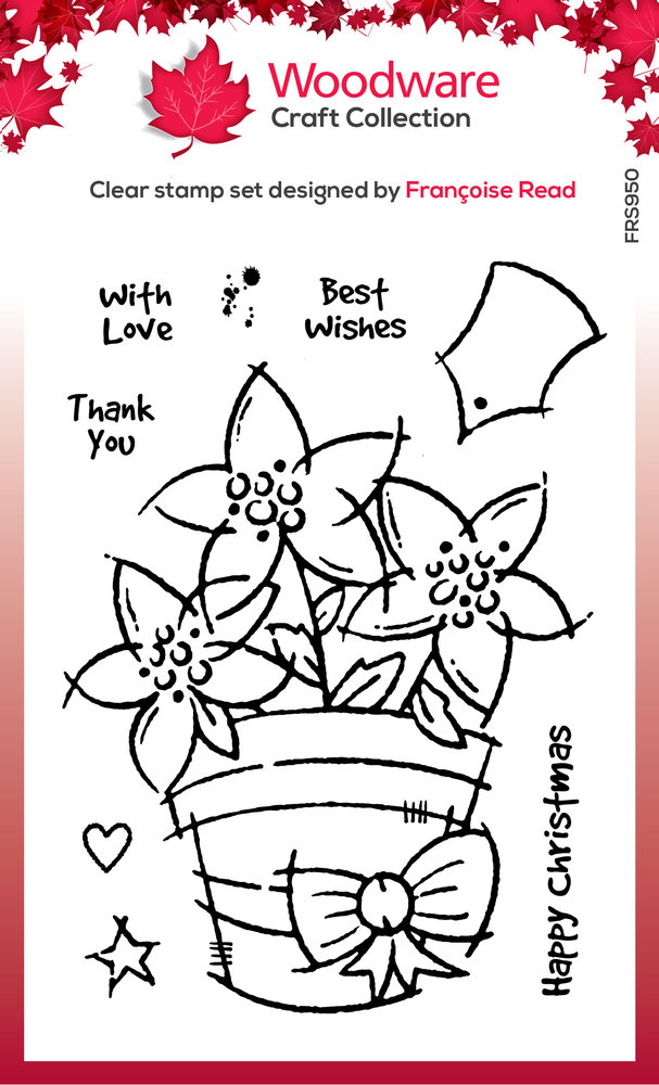 Woodware Potted Poinsettias Clear Stamps (FRS950) (OUTLET) Woodware Potted Poinsettias Clear Stamps (FRS950) (OUTLET)