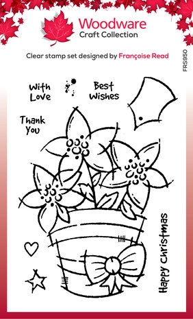 Woodware Potted Poinsettias Clear Stamps (FRS950) (OUTLET) Woodware Potted Poinsettias Clear Stamps (FRS950) (OUTLET)