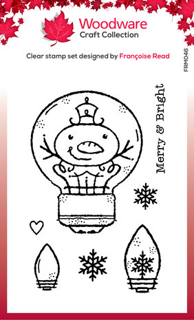 Woodware Snowman Light Bulb Clear Stamps (FRM046) (OUTLET) Woodware Snowman Light Bulb Clear Stamps (FRM046) (OUTLET)
