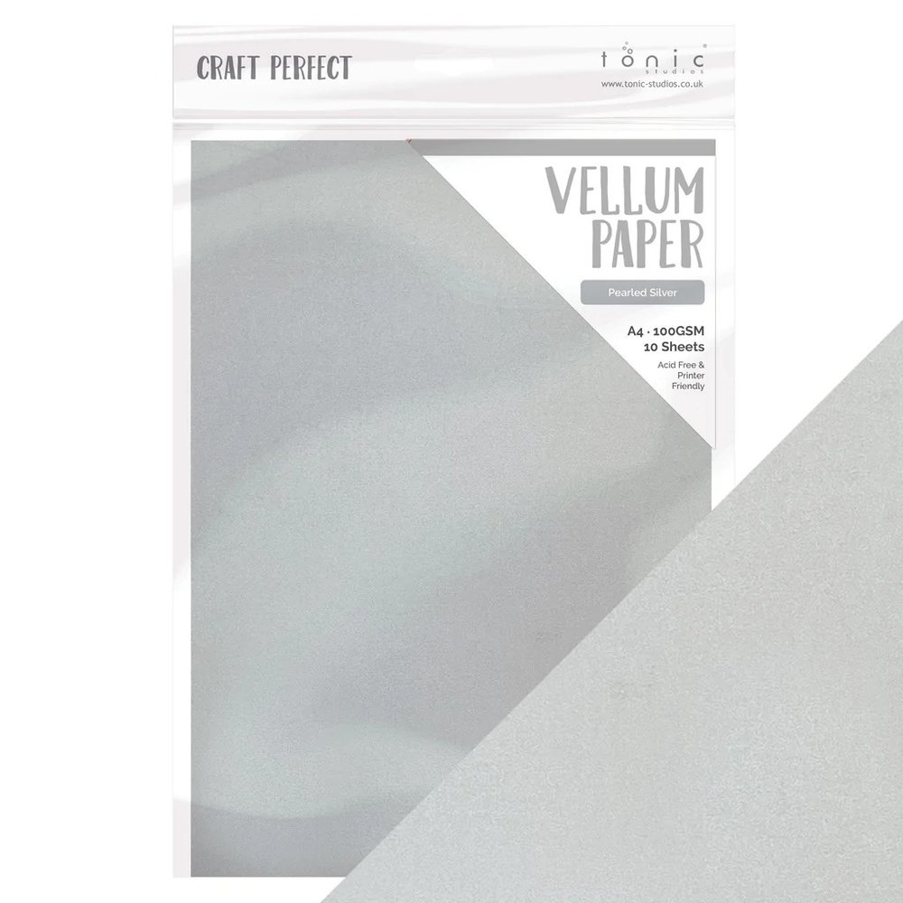 Tonic Craft Perfect Pearled Silver A4 Vellum Paper (9998E) (DISCONTINUED) Tonic Craft Perfect Pearled Silver A4 Vellum Paper (9998E) (DISCONTINUED)